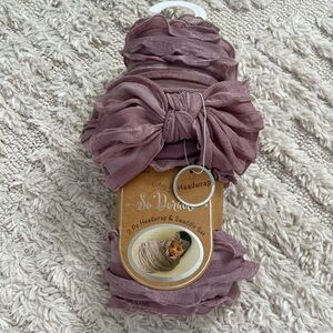 Baby Newborn Mauve Headwrap & Swaddle Set